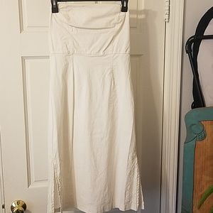 White strapless embroidered dress